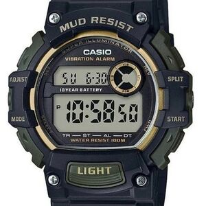 CASIO Illuminator Digital Mud Resist, Black/Gold/Green Watch, TRT110H-1A2V, NEW!